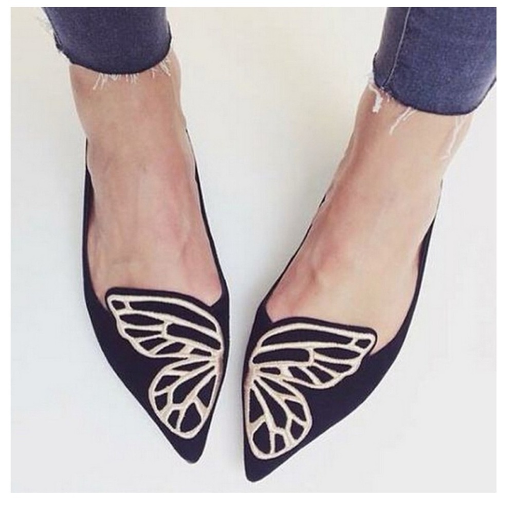 Sophia Webster silver rainbow butterfly flats 7
